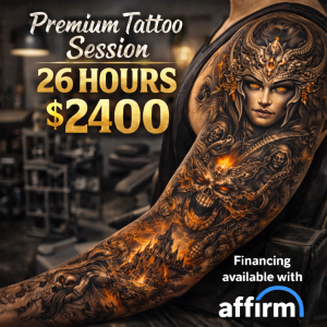 Premium Tattoo Session – $2400 (26 Hours)